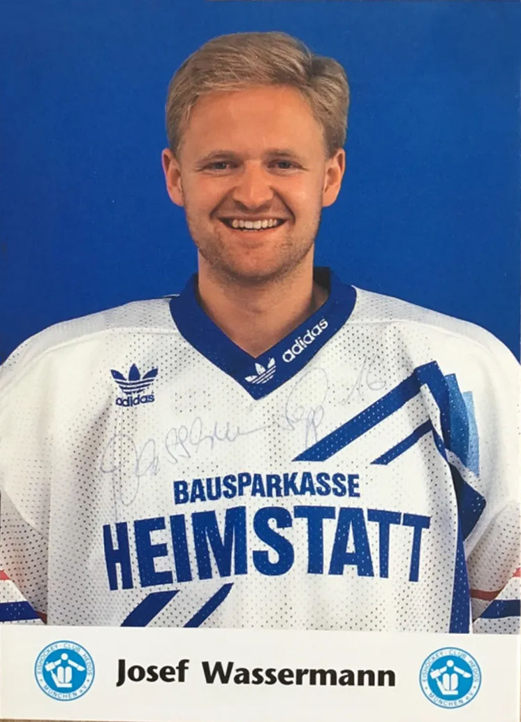Autogrammkarte Eishockey Josef Wassermann